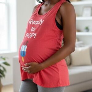 Motherhood Maternity Red 'Ready to Pop!' Tank Top